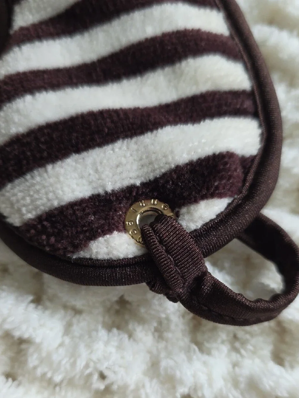 Henri Bendel Iconic Striped Brown & Cream Sleep Mask